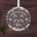 Personalised Best Cat Mum or Cat Dad Christmas Bauble