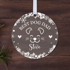 Personalised Best Dog Mum or Dog Dad Christmas Bauble