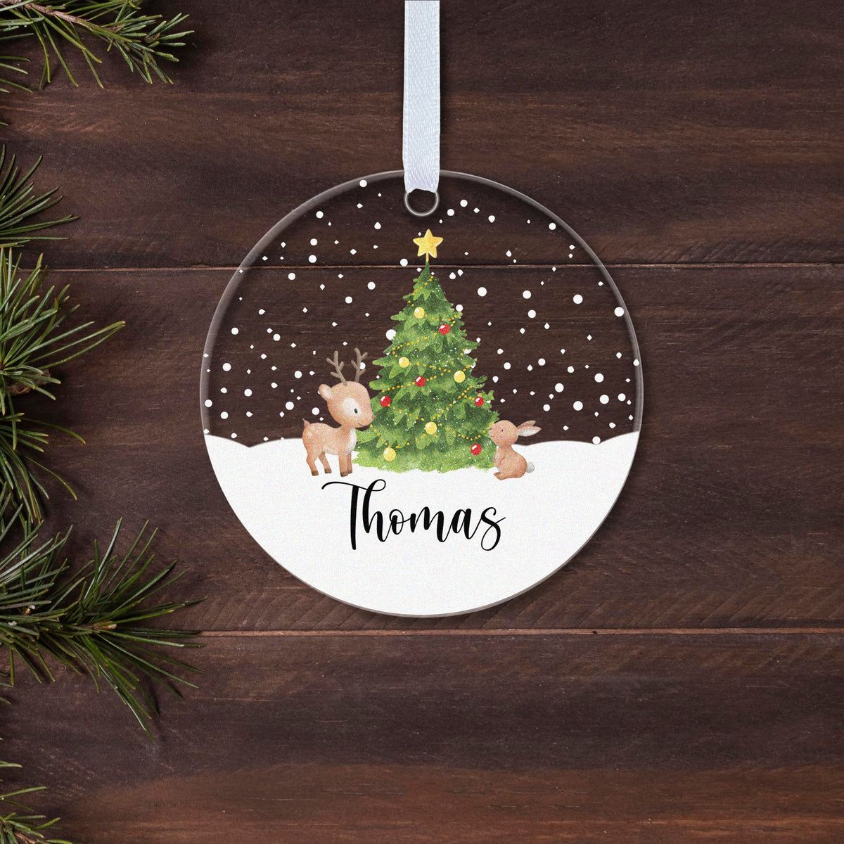 Personalised Children's Christmas Bauble – Christmas Tree with Name