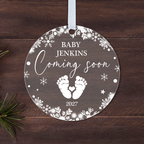 Personalised Baby Coming Soon 2027 Christmas Bauble – Pregnancy Announcement