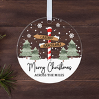 Personalised Across the Miles Christmas Bauble – Signpost Design