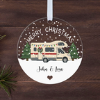 Personalised Camper Van Christmas Bauble – Family Name Design