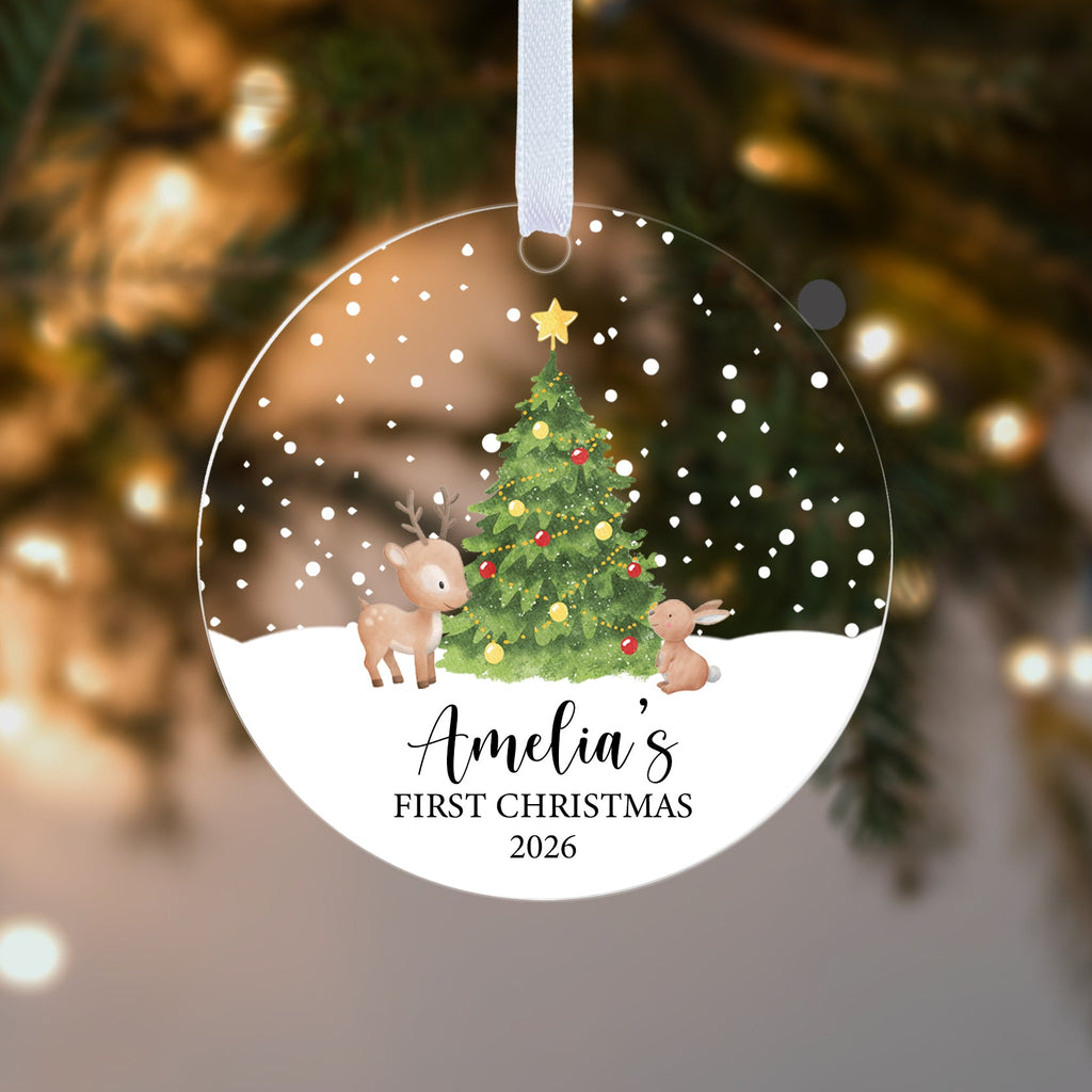Personalised Baby's First Christmas Bauble – Christmas Tree Design