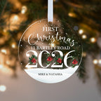 Personalised First Christmas New Home Bauble 2026 – Your Address & Names