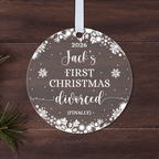 Personalised First Christmas Divorced Bauble – Fun Gift with Name