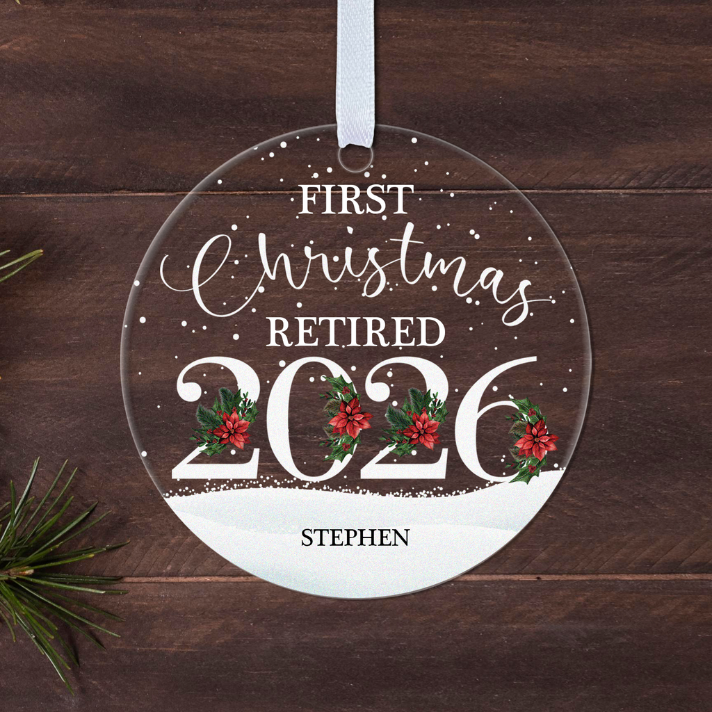 Personalised First Christmas Retired Bauble 2026 – Retirement Gift