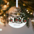 Personalised First Christmas Together Bauble 2026 – Both Names