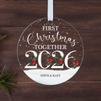 Personalised First Christmas Together Bauble 2026 – Both Names