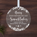 Personalised Friendship Christmas Bauble – Good Friends Are Like Snowflakes