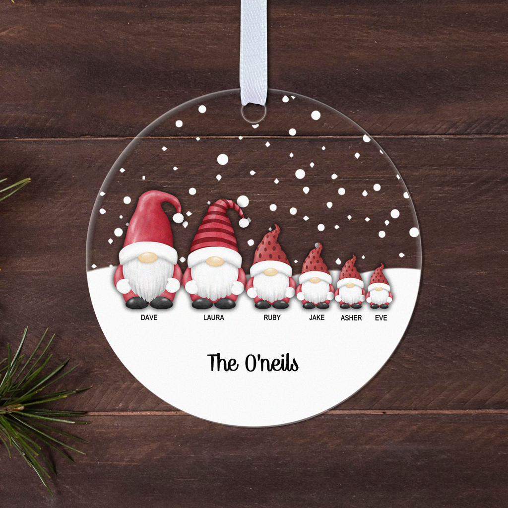 Personalised Gonk Family Christmas Bauble – Family Name