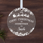 Personalised First Christmas as Godparents Bauble