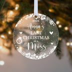 Personalised Last Christmas as a Miss Bauble – Bride-to-Be Gift