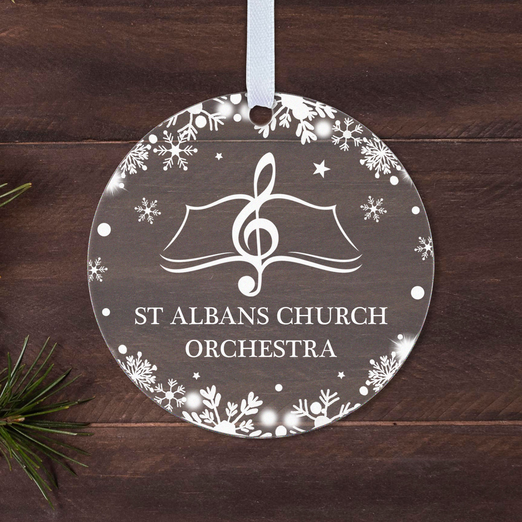 Personalised Choir or Orchestra Christmas Bauble – Music Group Gift