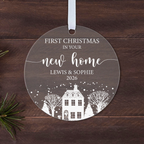 Personalised First Christmas in Your New Home Bauble – Names & Year