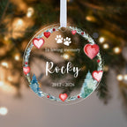 Personalised Pet Memorial Christmas Bauble – In Loving Memory with Name & Years