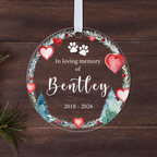 Personalised Pet Memorial Christmas Bauble – In Loving Memory with Name & Years