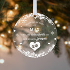Personalised Pet Memorial Christmas Bauble – Pawprints on Our Hearts
