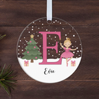 Personalised Sugar Plum Fairy Christmas Bauble – Girl's Initial & Name