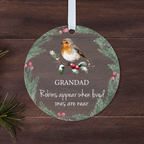 Personalised Robin Memorial Christmas Bauble – When Robins Appear