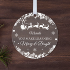 Personalised Teacher Christmas Bauble – You Make Learning Merry & Bright