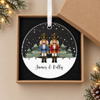 Personalised Nutcracker Couple Christmas Bauble – Both Names – in the optional gift box