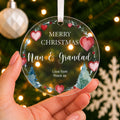 Personalised Couple's Christmas Bauble – Heart Wreath for Nan & Grandad