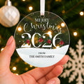Personalised Merry Christmas Bauble 2026 – Company & Staff Gift – shown held in the hand