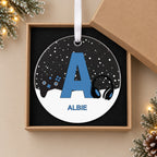 Personalised Gaming Initial Christmas Bauble – Pink, Blue, Red or Black – in the optional gift box