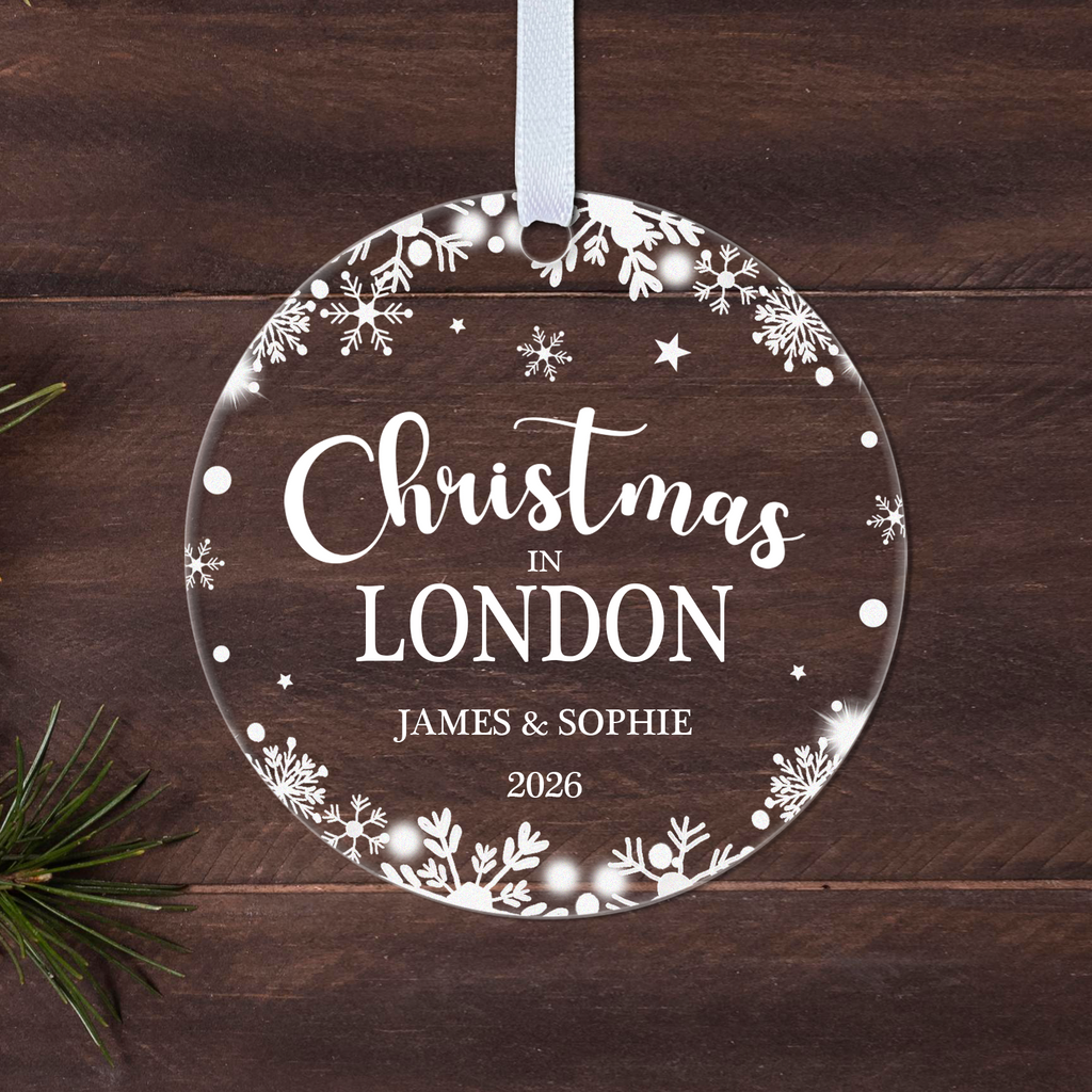 Personalised Family Christmas Bauble – Christmas at Your Favourite Place