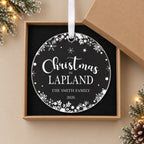 Personalised Family Christmas Bauble – Christmas at Your Favourite Place – in the optional gift box