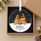 Personalised Baby's First Christmas Bauble – Nativity Design – in the optional gift box
