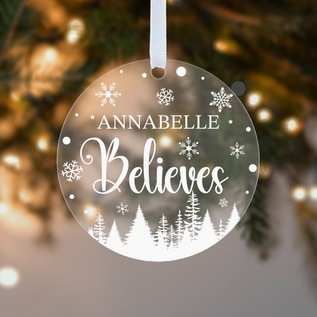 Personalised Believes Christmas Bauble – Any Name