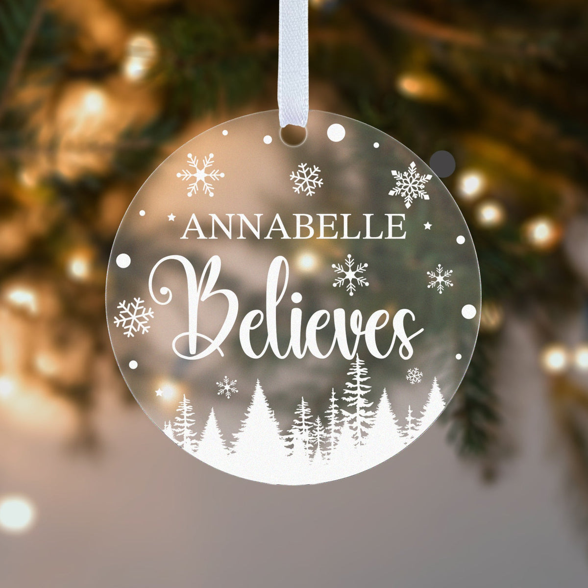 Personalised Believes Christmas Bauble – Any Name
