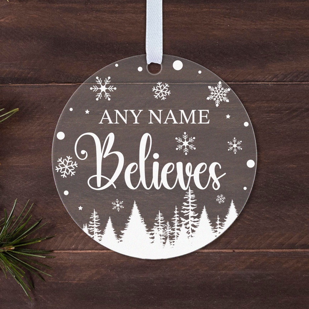 Personalised Believes Christmas Bauble – Any Name