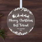 Personalised Best Friend Christmas Bauble – Santa Sleigh Design