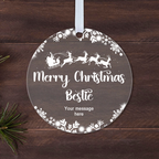 Personalised Best Friend Christmas Bauble – Santa Sleigh Design