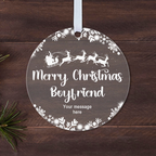 Personalised Boyfriend or Girlfriend Christmas Bauble – Santa Sleigh Design