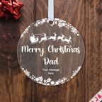 Personalised Mum & Dad Christmas Bauble – Santa Sleigh Design