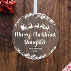 Personalised Son or Daughter Christmas Bauble – Santa Sleigh Design