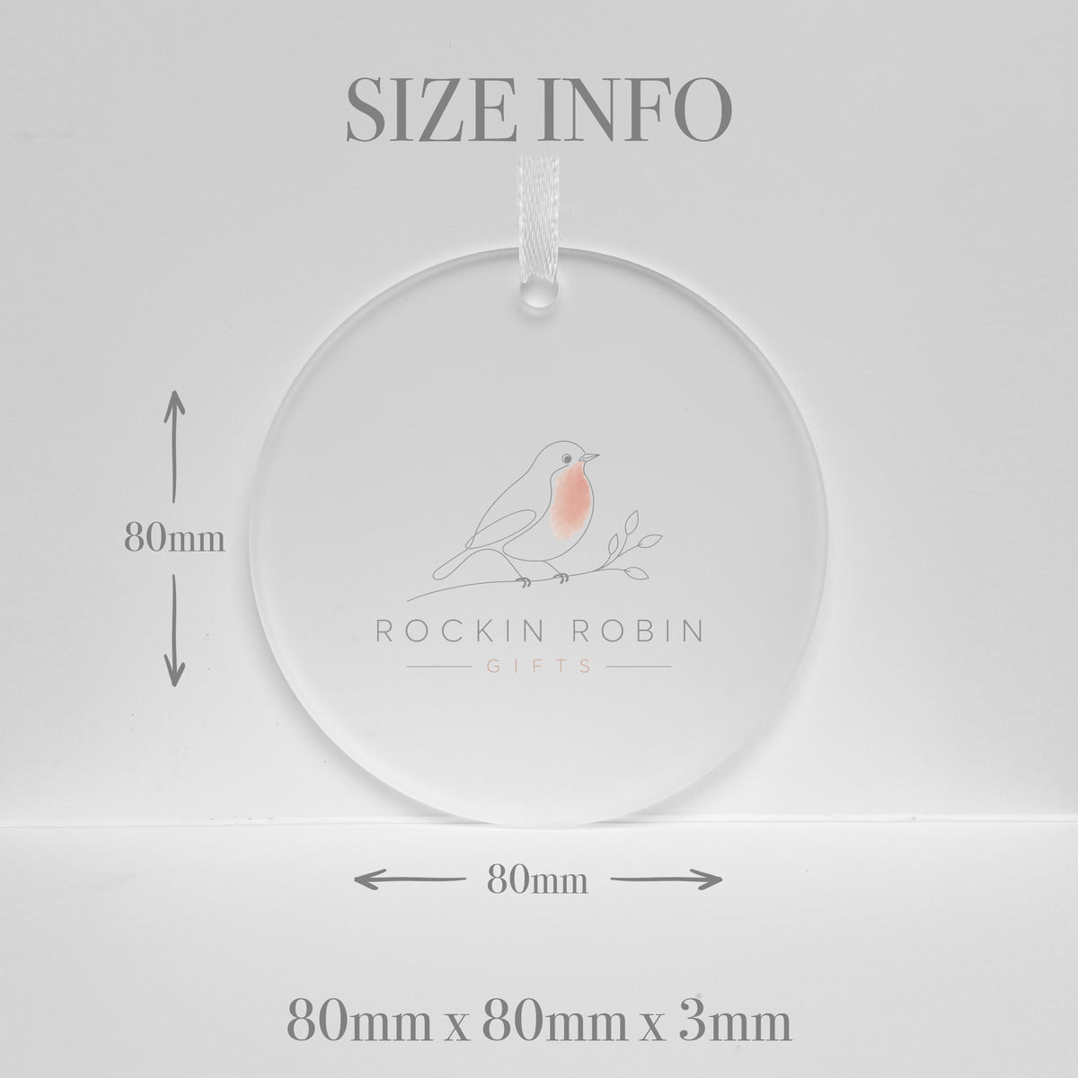 Bauble size: 80mm across and 3mm thick
