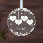 Personalised Best Friends Christmas Bauble – Two Hearts with Names