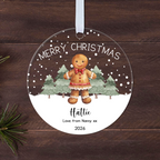 Personalised Gingerbread Christmas Bauble – Boy or Girl with Name