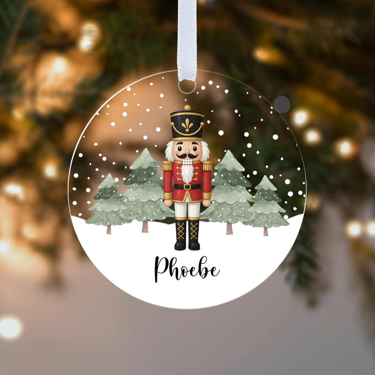 Personalised Nutcracker Christmas Bauble – Pink, Blue or Red with Name