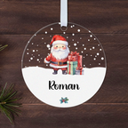 Personalised Father Christmas Bauble – Santa Design with Child's Name