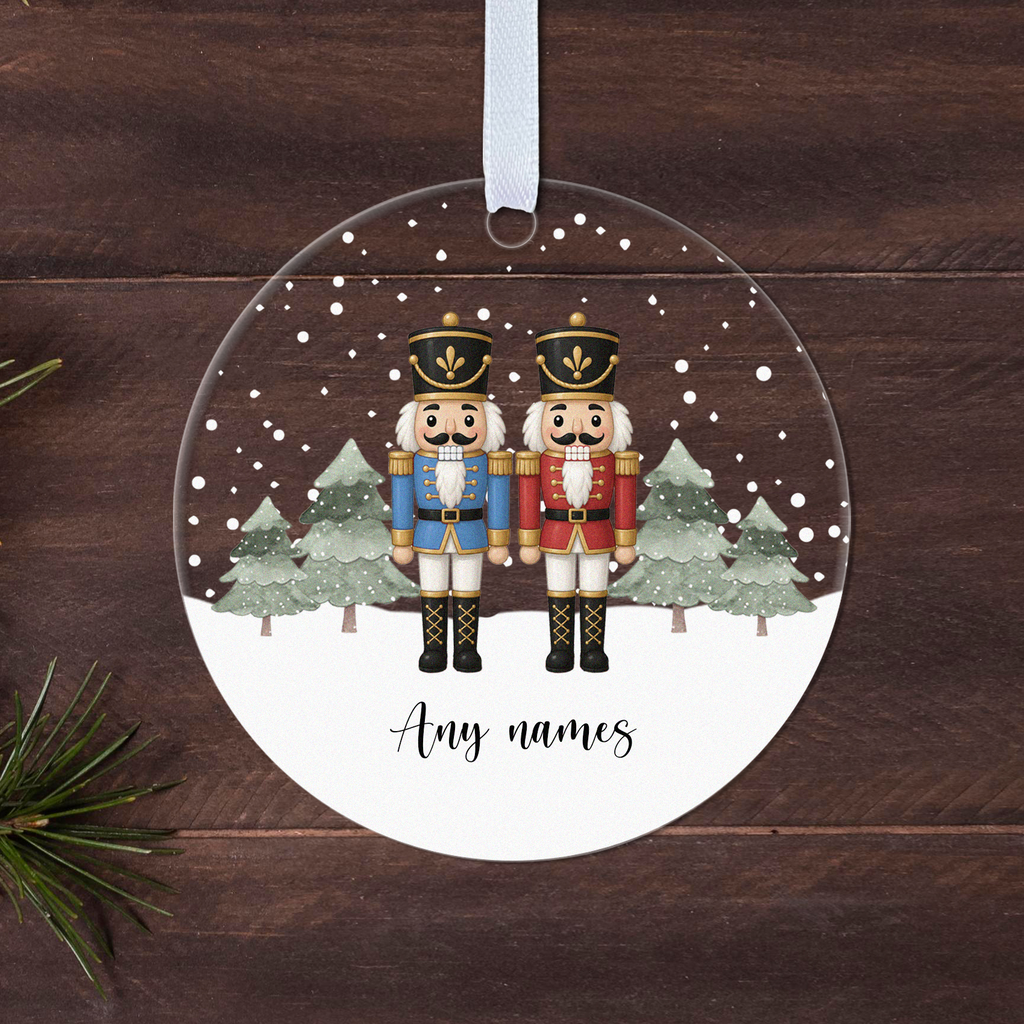 Personalised Nutcracker Couple Christmas Bauble – Both Names